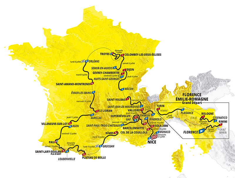 Mapa Tour de France 2024