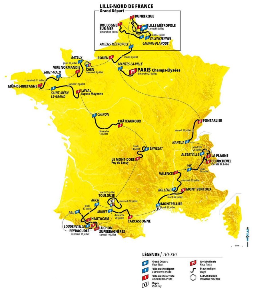Mapa Tour de France 2025 Mapa Tour de France 2025